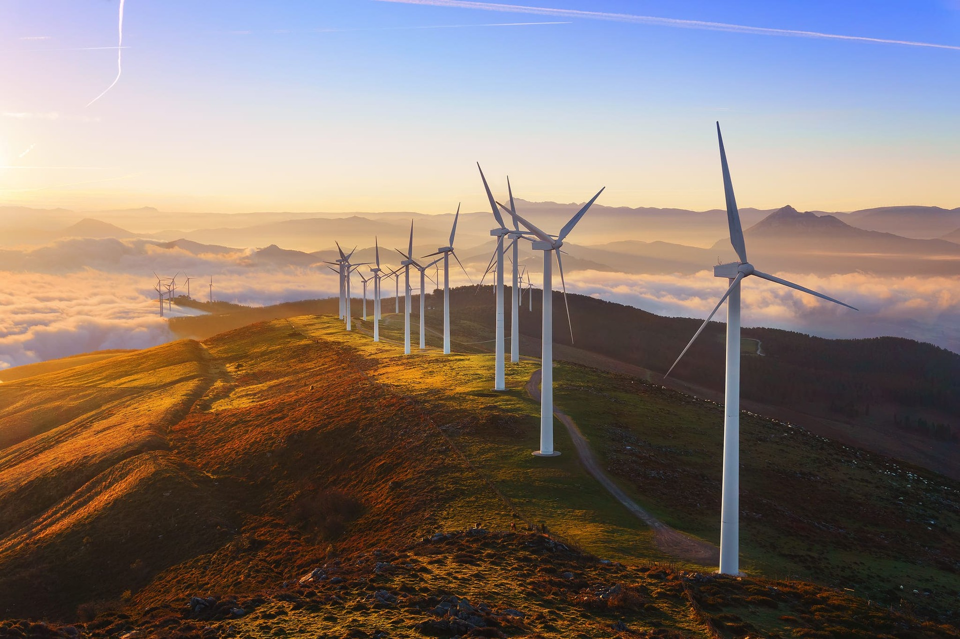 Windturbines on hill