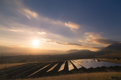 Solar panels sunset