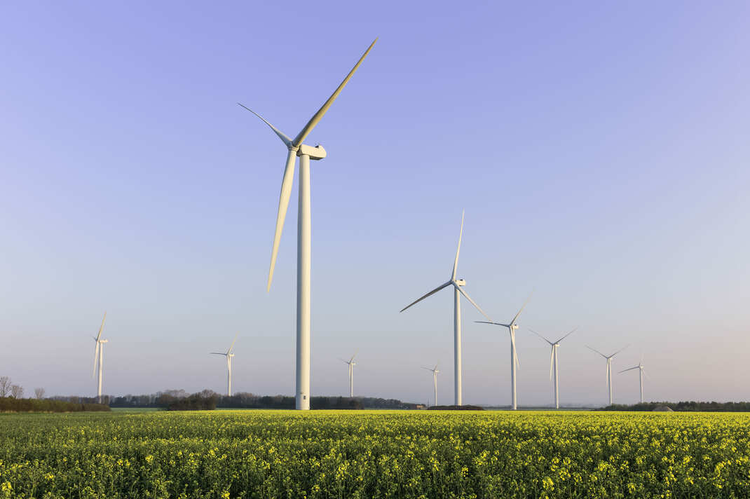 Winturbine in fields
