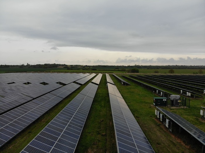 Solar panels sunset