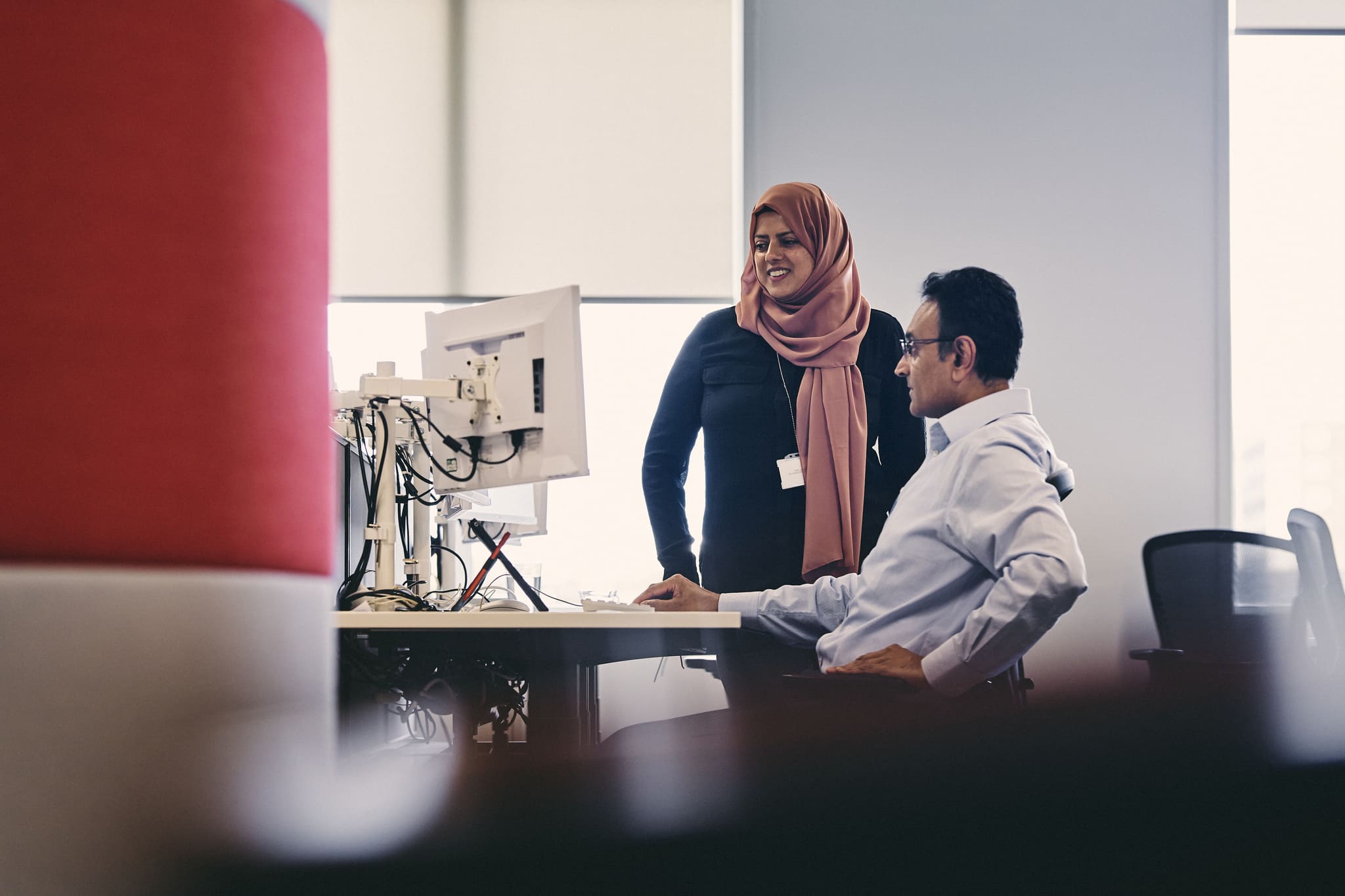 Two colleagues chatting