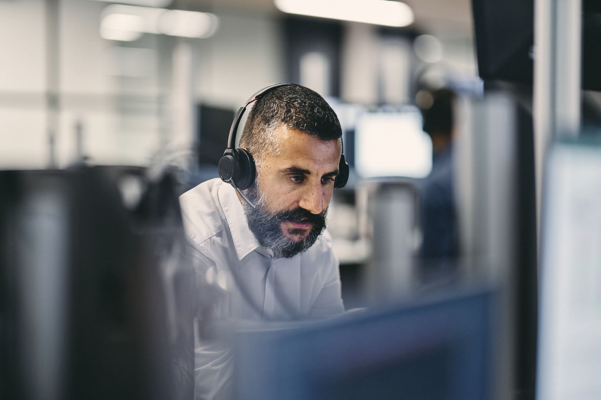 Man working on a computer