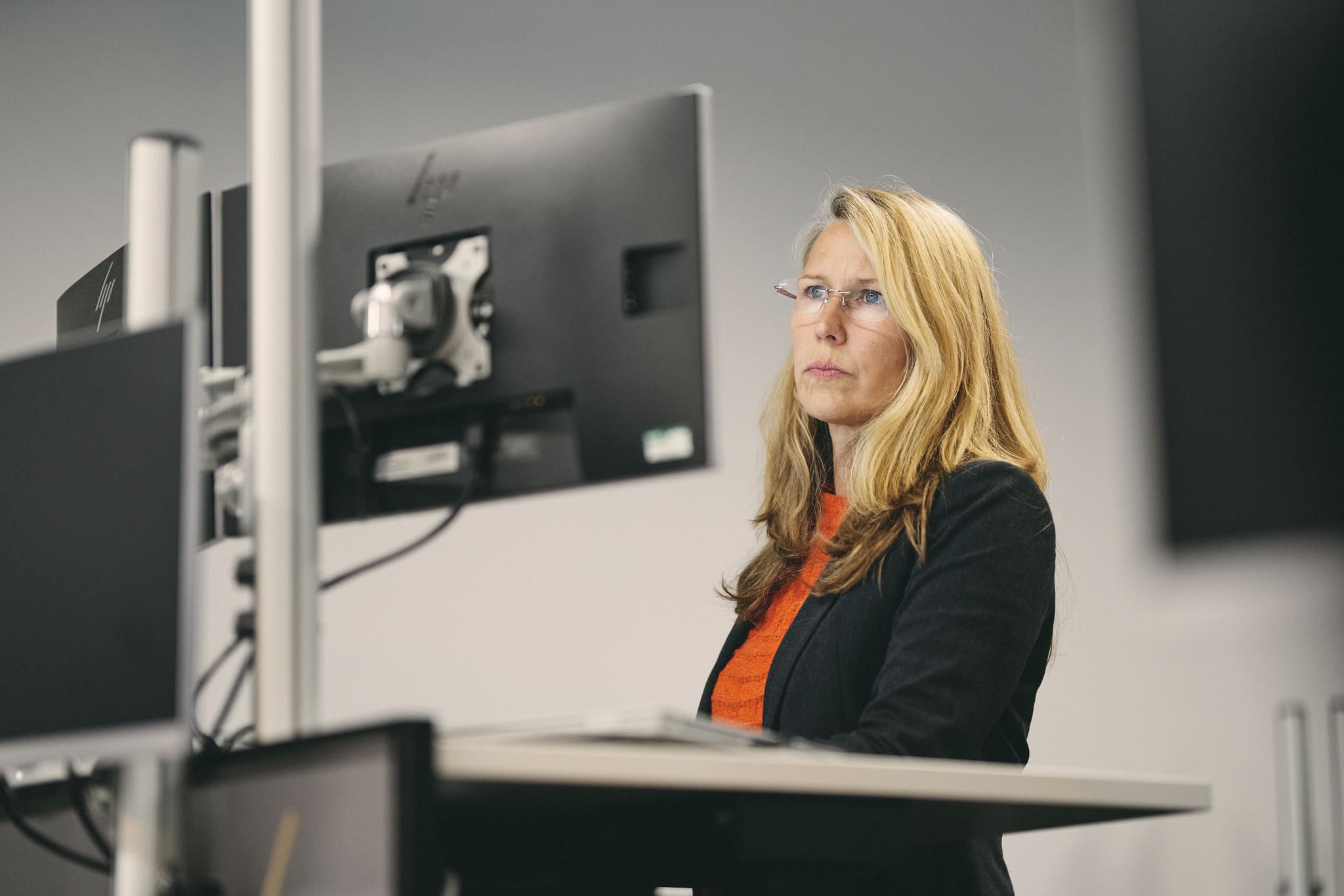 Woman working on a computer