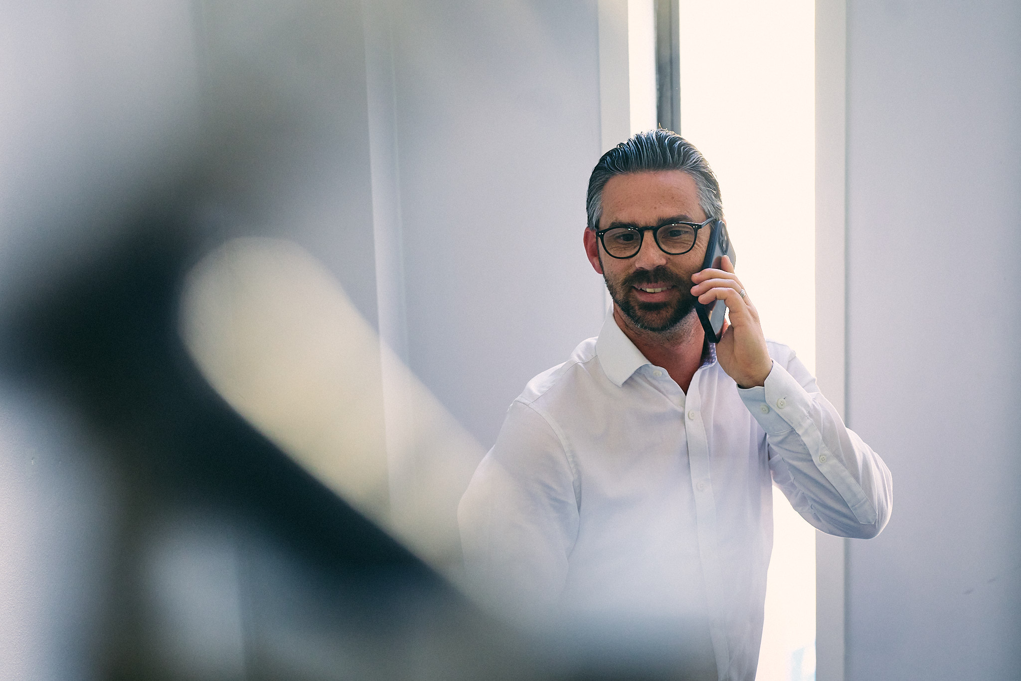 A man talking on the phone